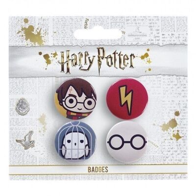 Juego de insignias de botón de Harry Potter Harry y Hedwig