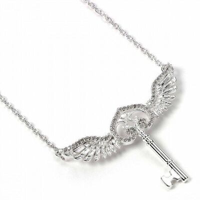 Collana con chiave volante in argento sterling di Harry Potter con elementi in cristallo