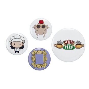 FRIENDS TV Show Monica Button Badge Set (4 x badges à boutons)