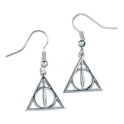 Harry Potter Sterling Silver Deathly Hallows Drop Earrings