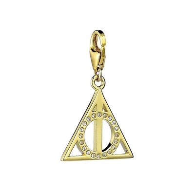 Ciondolo a clip placcato oro Harry Potter in argento sterling con i Doni della Morte