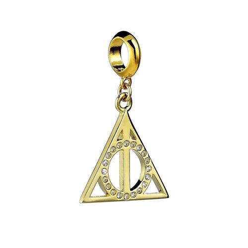 Harry Potter Sterling Silver Deathly Hallows Gold Plated Slider Charm