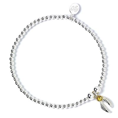 Harry Potter Sterling Silver Ball Bead Bracelet & snitch charm with Crystal Elements