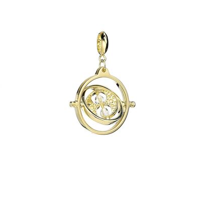 Harry Potter Sterling Silver Gold Plated Time Turner Slider Charm with Crystal Elements