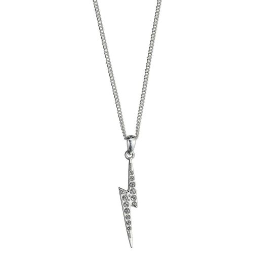 Harry Potter Sterling Silver Lightning Bolt Necklace with Crystal Elements