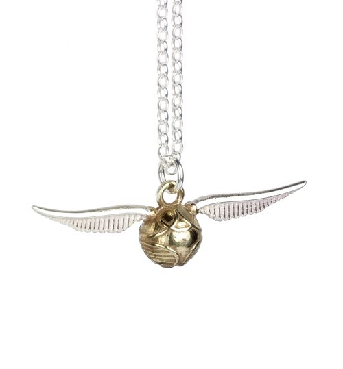 Harry Potter Sterling Silver Golden Snitch Charm Necklace