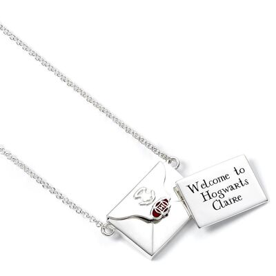 Harry Potter Sterling Silver Personalised Acceptance Letter Necklace in Opening Envelope