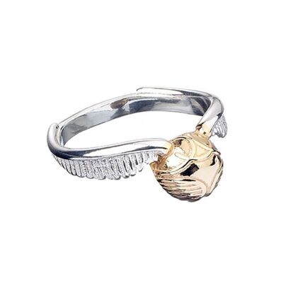 Harry Potter Sterling Silver Golden Snitch Ring - Medium
