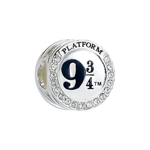 Harry Potter Sterling Silver Platform 9 3/4 Spacer Bead with Crystal Elements