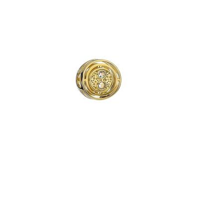 Harry Potter Perle d'espacement de retourneur de temps en argent sterling plaqué or avec éléments en cristal