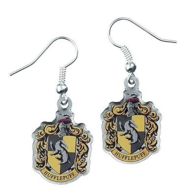 Pendientes colgantes con el escudo de Hufflepuff de Harry Potter