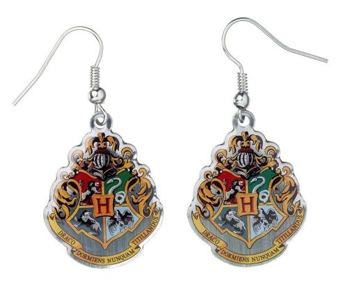 Harry Potter Hogwarts Crest Drop Earrings
