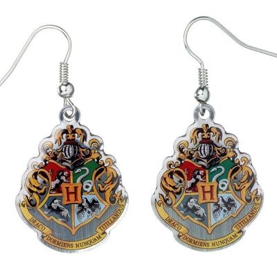 Pendientes colgantes con el escudo de Hogwarts de Harry Potter