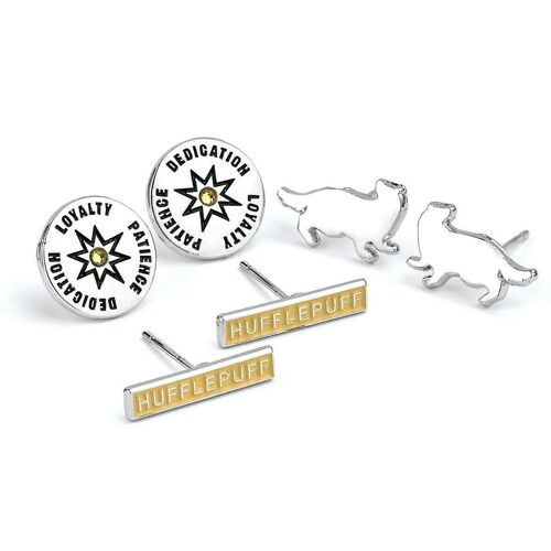 Harry Potter Hufflepuff Set of 3 Stud Earrings
