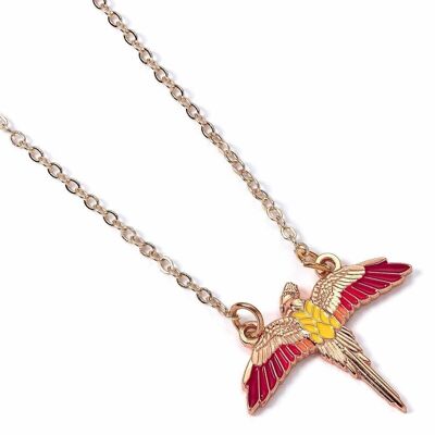 Collar Fawkes chapado en oro rosa de Harry Potter