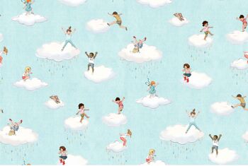 Tissu en coton bio Cloud Jumping 2