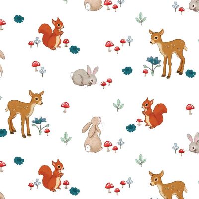 Wrapping paper sheet - Forest Friends White