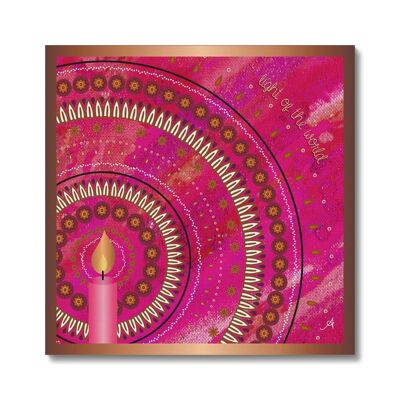 Light of the World Pink Amanya Design Canvas 16"x16"