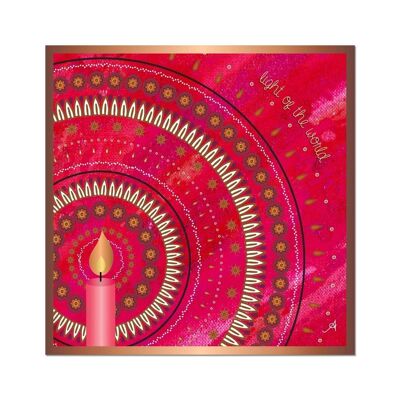 Light of the World Red Amanya Design Fine Art Print 12"x12"