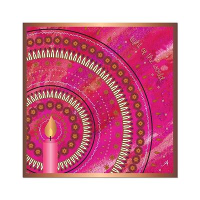 Light of the World Pink Amanya Design Fine Art Print 12"x12"