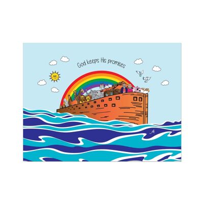 Noah's Ark Amanya Design Fine Art Print 16"x12"