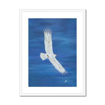 Soaring Eagle Amanya Design White Framed & Mounted Print 11"x14"