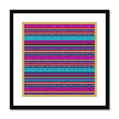 King of Kings Stripe Amanya Design Black Framed & Mounted Print 12"x12"