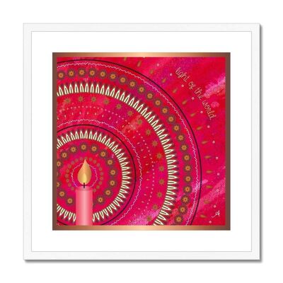 Light of the World Red Amanya Design White Framed & Mounted Print 12"x12"