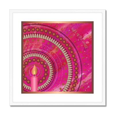 Light of the World Pink Amanya Design White Framed & Mounted Print 12"x12"