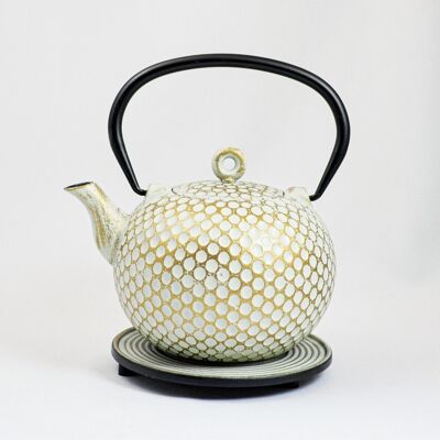 Dim cast iron teapot 1.0l white gold