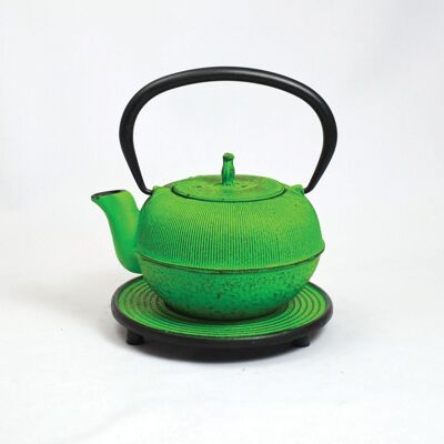 Bun cast iron teapot 0.5l light green with saucer