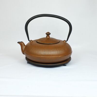 Karafuru cast iron teapot 1.2l rust with saucer