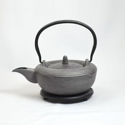 Yasuki cast iron teapot 1.0l gray with saucer