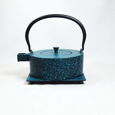Heii Na cast iron teapot 0.8l light blue sprayed