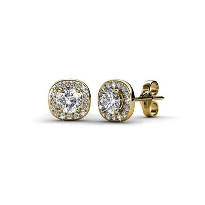 Pendientes Cushy - Oro y Cristal