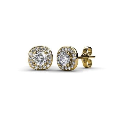Cushy Earrings - Gold and Crystal
