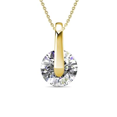 Classy Pendant - Gold and Crystal
