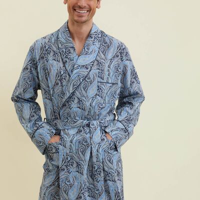 Men's Fine Cotton Dressing Gown Made with Liberty Fabric - Jake