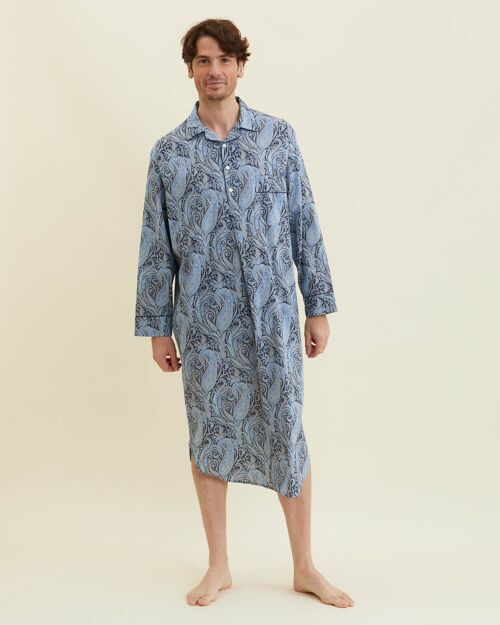 Men's Fine Cotton Nightshirt Made with Liberty Fabric - Jake