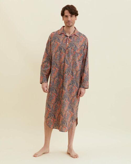 Men's Fine Cotton Nightshirt Made with Liberty Fabric - Hugo