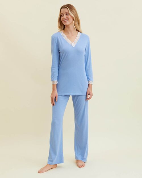 Women's Jersey Ella Pyjamas - Cool Blue