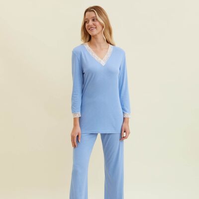 Women's Jersey Ella Pyjamas - Cool Blue