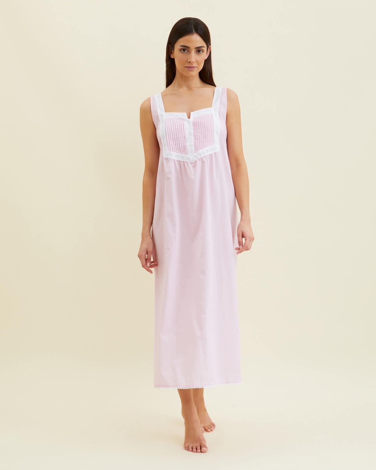 Achat Chemise de nuit femme en coton Eliza rose en gros