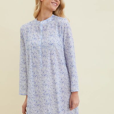 Women's Victoria Long Sleeve Cotton Nightdress - Spring Garden