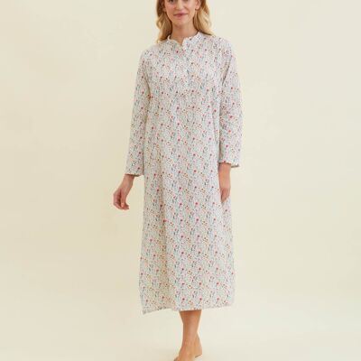 Women's Victoria Long Sleeve Cotton Nightdress - Poppy Meadow