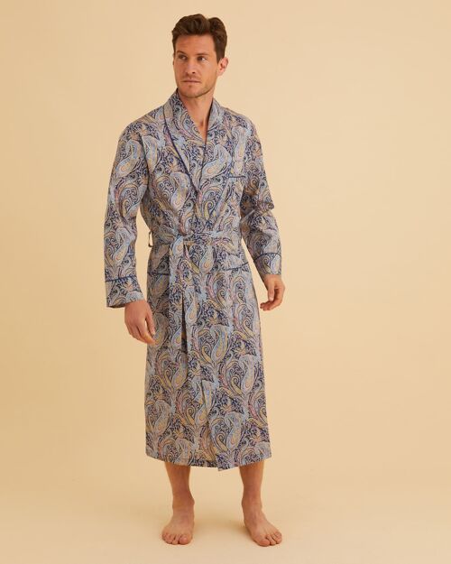 Men's Fine Cotton Dressing Gown Made with Liberty Fabric - Felix