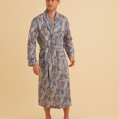 Men's Fine Cotton Dressing Gown Made with Liberty Fabric - Felix