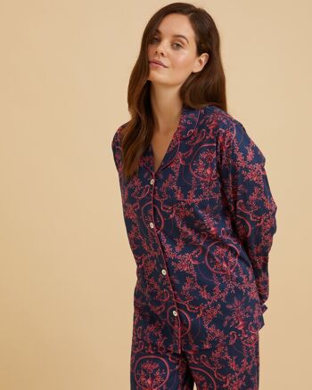 Pyjama en coton fin pour femme en tissu Liberty - Marie 3