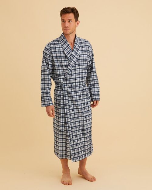 Men's Brushed Cotton Dressing Gown - Harrington