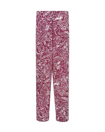 Pantalon de pyjama femme en coton gratté - Berry Abstract 5